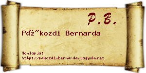 Pákozdi Bernarda névjegykártya